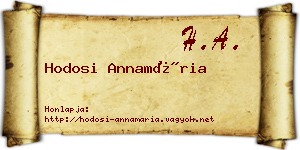 Hodosi Annamária névjegykártya