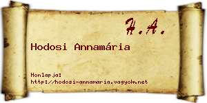Hodosi Annamária névjegykártya